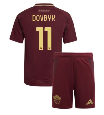 AS Roma Artem Dovbyk #11 Primera Equipación Niños 2024-25 Manga Corta (+ Pantalones cortos)